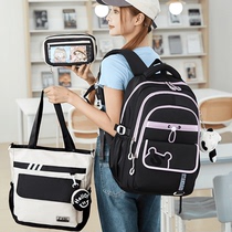 Counter 2024 new fashion college students middle school students schoolbags junior high school students and high school burden-reducing pet backpacks