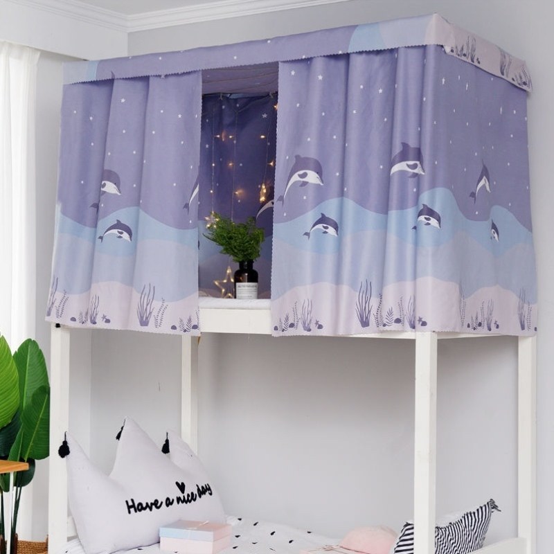 Dormitory Bed Curtain student Shading Cloth for bunk beds Wind Han Style Bed Mantle Girl's Heart Curtain Sleeping room Sleeping Room Theorizer