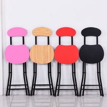 Folding chair Home Dining Chair Leaning Back Chair Training Chair Folding Stool Round Stool Balcony Chair Dorm Leaning Chair Computer Chair