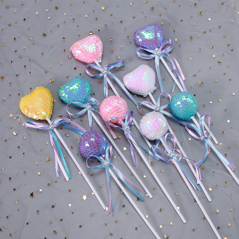 Cake Decoration Plug-in Sugar Fruit Color Sequins Love Silk Ribbon Bow Tie Party Sweet Table Decoration Insert Flag Plugin-Taobao