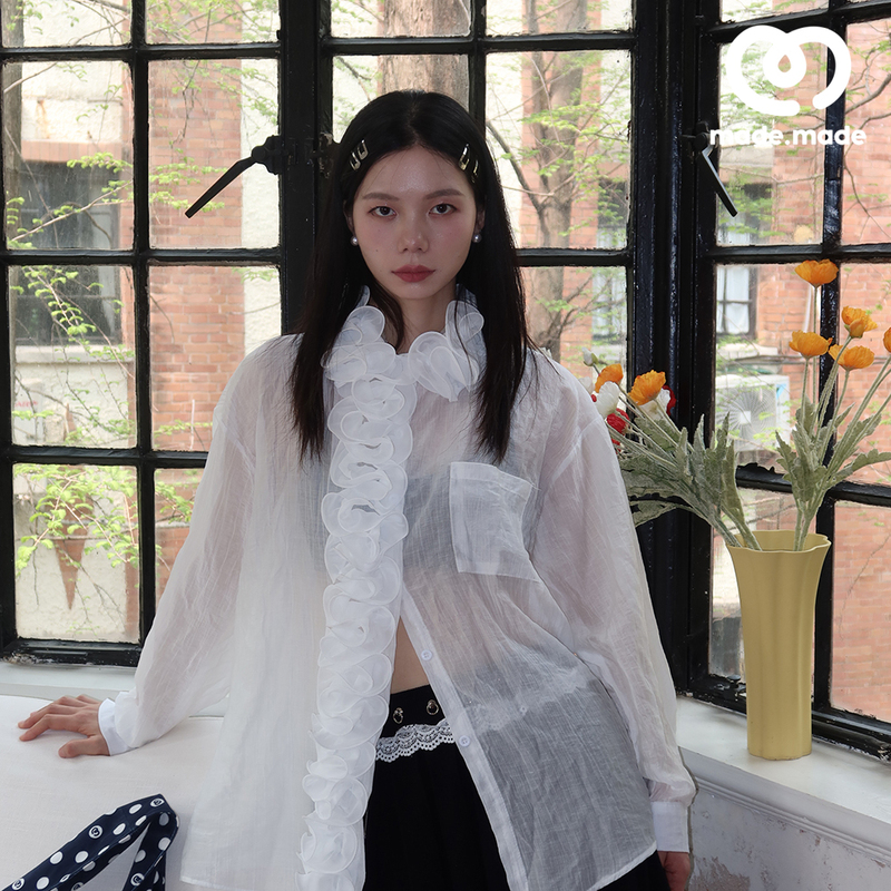Mademade Original Design Slightly See-Through Lace Shirt Summer Physical Sun Protection Shirt
