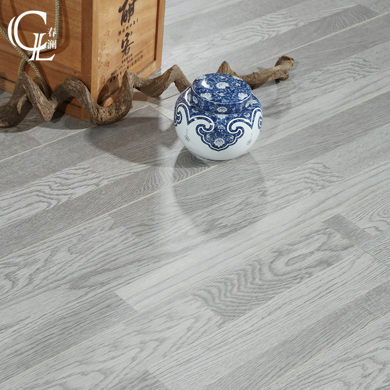 15mm Nordic Wind New three-layer solid wood composite multilayer wood floor home ground warm seal wax waterproof wood grain grey