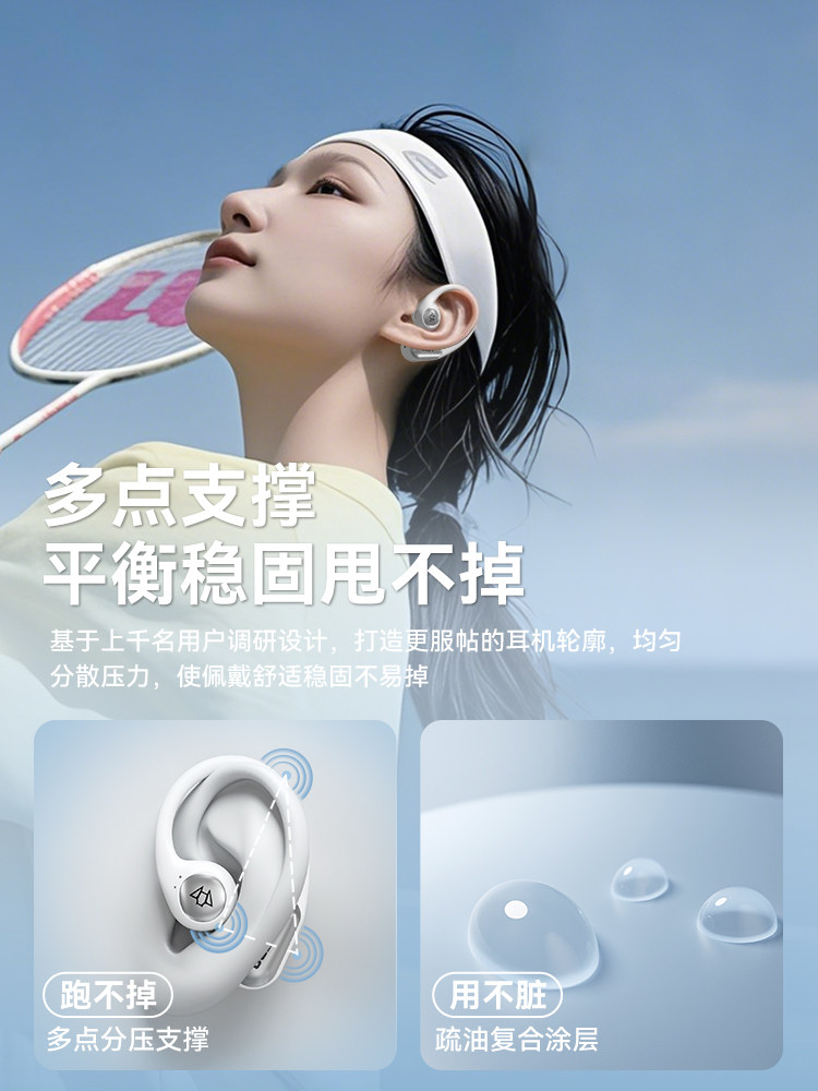 Ledu Wireless Bluetooth Headphones 2025 New Model Ear-Hanging Bone Conduction Open-Type Non-In-Ear Sports Official Genuine Product