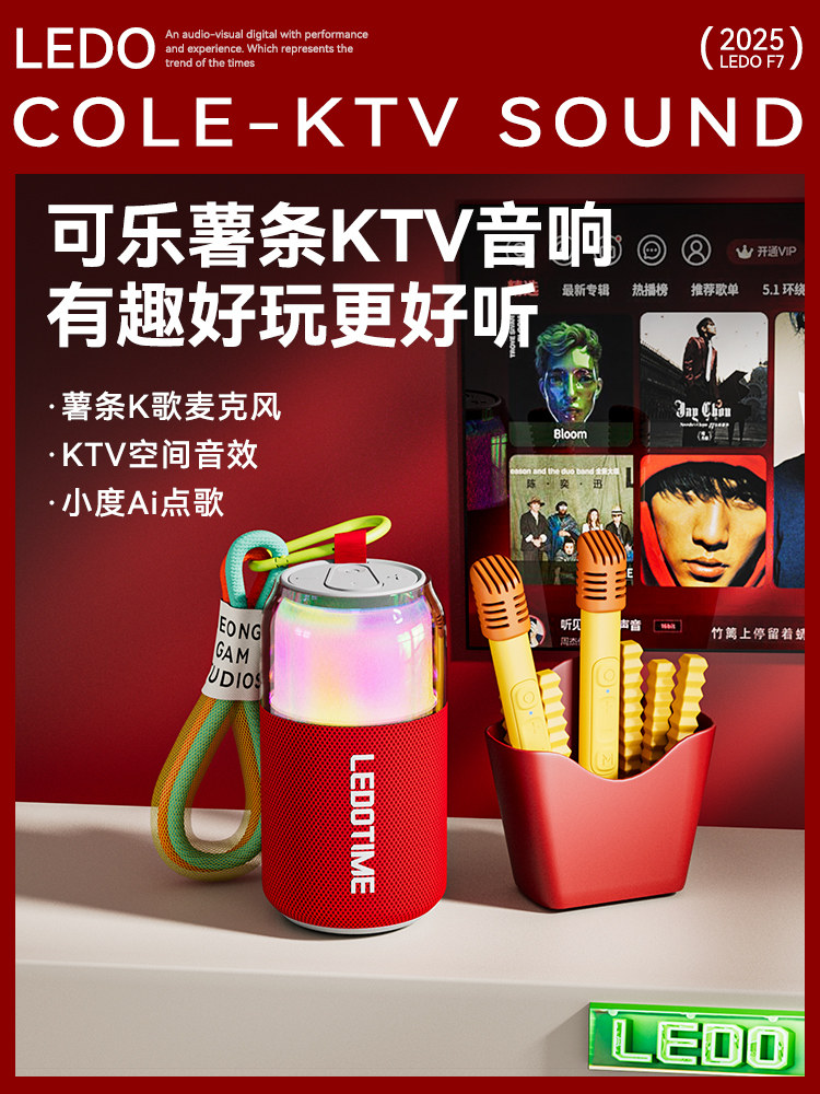 Leduo Microphone and Speaker Combo, Bluetooth Children's Home Singing Speaker, Karaoke, Birthday Gift, Family Ktv