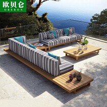 Outdoor Embalming Wood Sofa Villa LIKE BOARD ROOM FURNITURE HOTEL HIGH-END SOLID WOOD SOFA OUTDOOR FURNITURE WATERPROOF SUNSCREEN