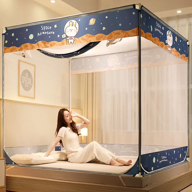 2022 new mosquito net home yurt-free installation anti-baby children fall off the bed anti-fall fence easy to dismantle and wash