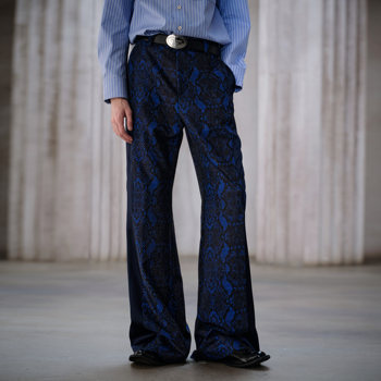 Blue lord snake print hot diamond celebrity suit pants