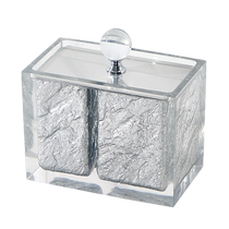 Light luxury transparent dental floss toothpick box cotton swab box two-in-one storage box household high-end toothpick barrel Nordic cotton swab barrel