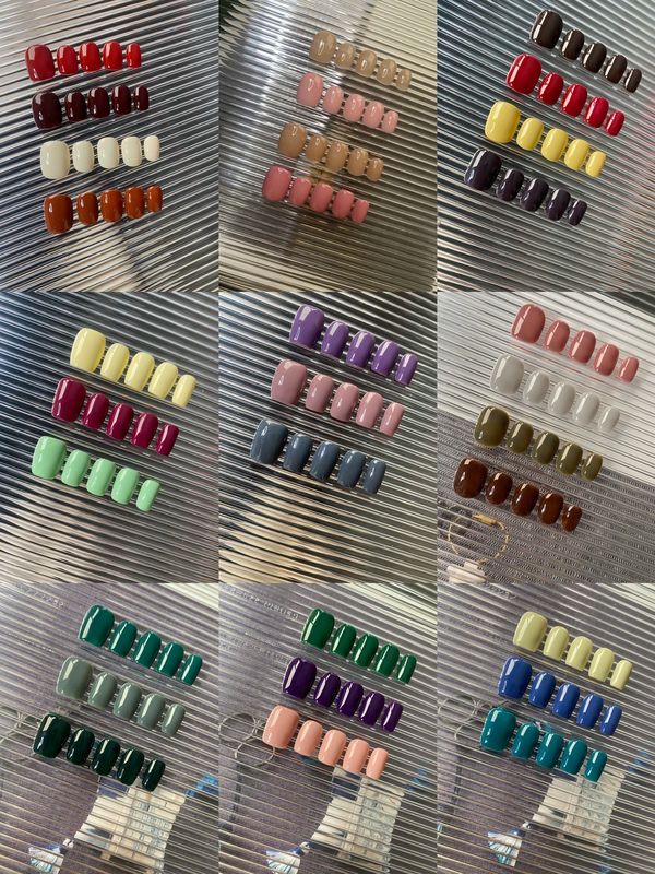 Purely Handmade Wearable Nails, Short Style, Solid Color Nail Patches, Finished Fake Nails, Removable