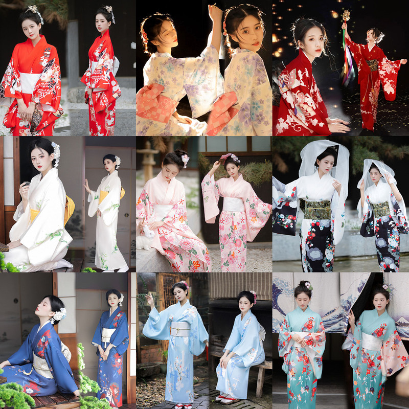 Kimonos for Women, Traditional Formal Wear, Autumn Red, Japanese Style, Chinese Style, Photography, Travel Photography, Photoshoot, Divine Girl Kimono