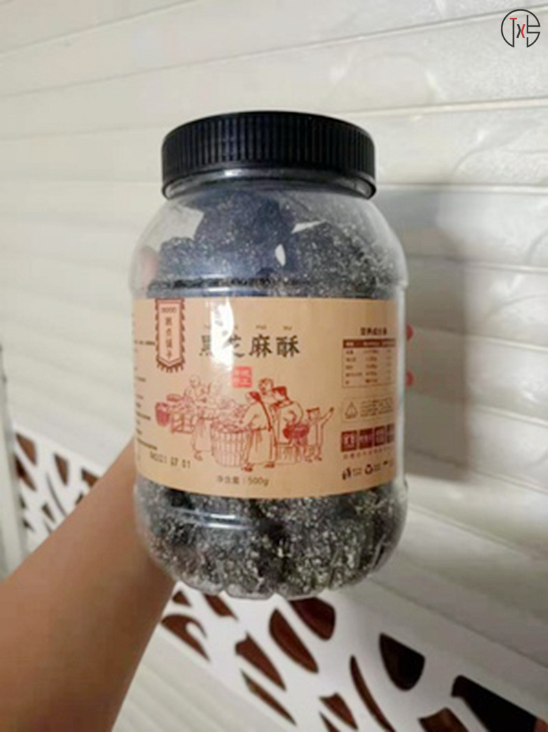 Eight golden cat handmade to make original taste black sesame crisp 500g canned sesame sugar Bulk old pastry