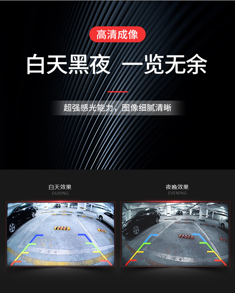 Universal high-definition car reversing camera with navigation, infrared night vision, and rear view camera for trucks