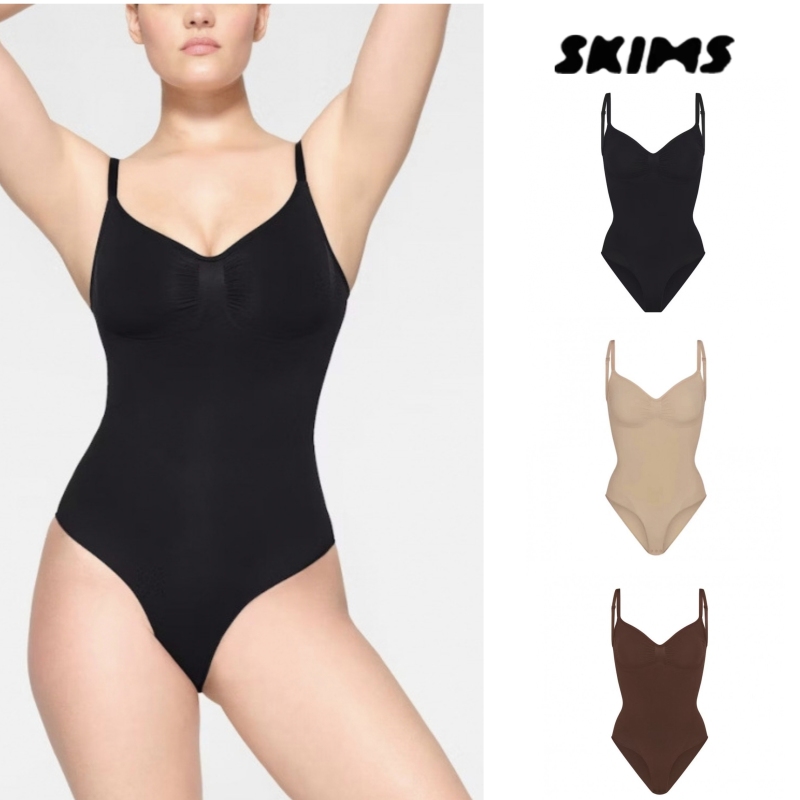Skims Kim Kardashian Style High-Intensity High-Elasticity Tummy Control Seamless Shapewear Bodycon Jumpsuit for Women