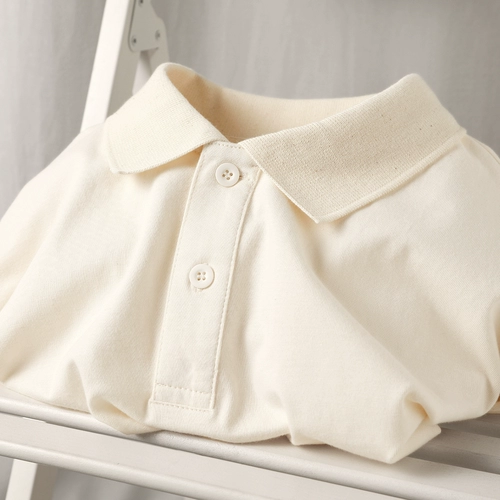 Абрикосовая футболка polo, хлопковая футболка с коротким рукавом