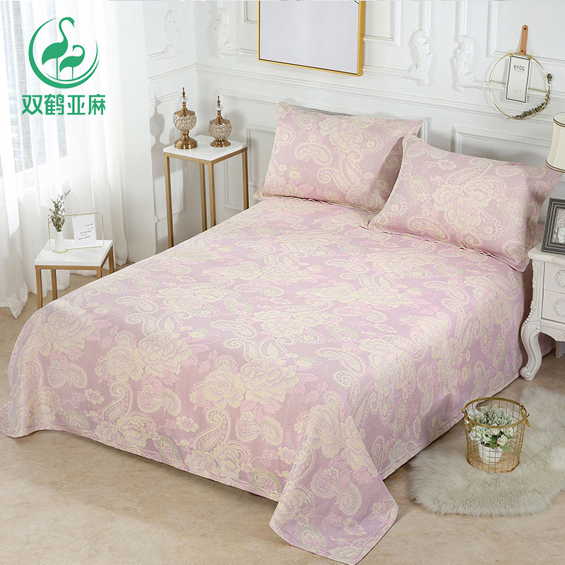 Double crane linen mat three-piece set of pure linen bed mat air conditioning mat high-end 1 5 1 8m2 0m bed home summer