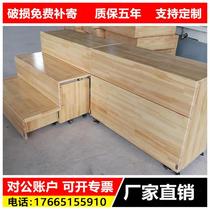 Movable folding push-pull retractable solid wood choir stage shadow steps three-story music chorus conductor steps