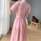 2023 Summer New French Retro First Love Dress Slim Waist Slim Temperament Gentle Wind Pink Puff Sleeve Dress