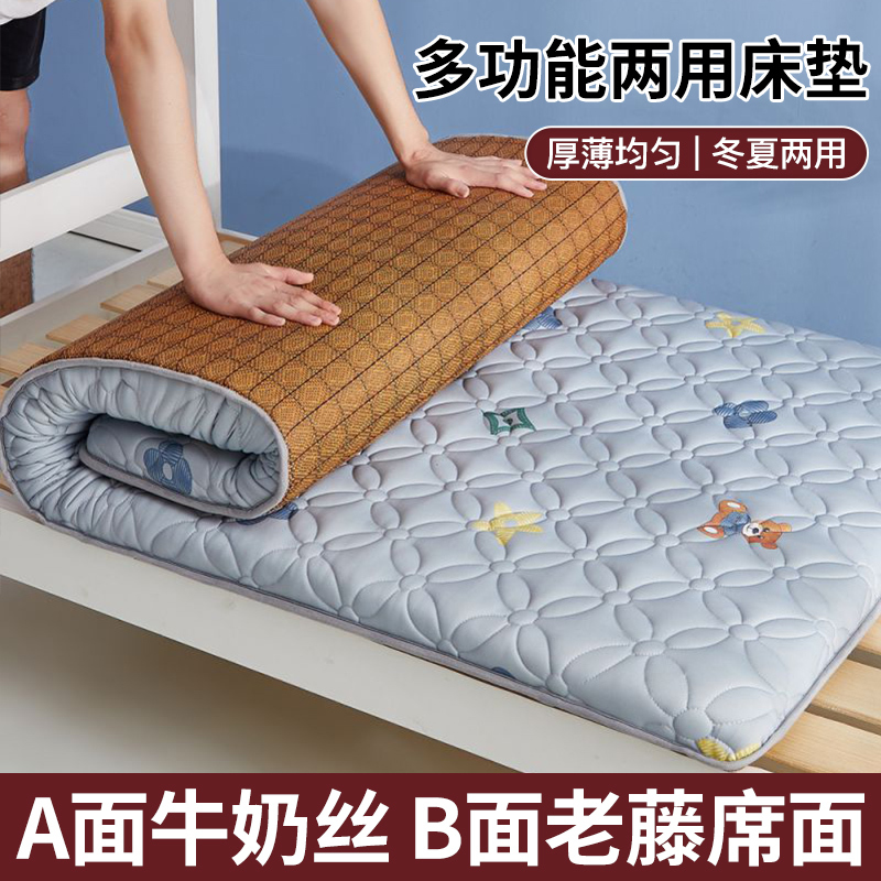 Dormitory Mattress Single Student-Specific Soft Mat Tatami Rattan Mat Double-Sided Winter and Summer Reversible Thickened Foldable Dormitory Mattress Single Student-Specific Soft Mat Tatami Rattan Mat Double-Sided Winter and Summer Reversible Thickened Foldable
