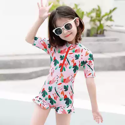  2021 Children's swimsuit Girls one-piece bikini swimsuit Baby small Medium Large girls swimsuit Hot spring bath