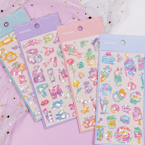 Hand ledger Sticker Ins Wind Laser Neon Material Children Girl Decoration Small Pattern Waterproof Sticker inamazy