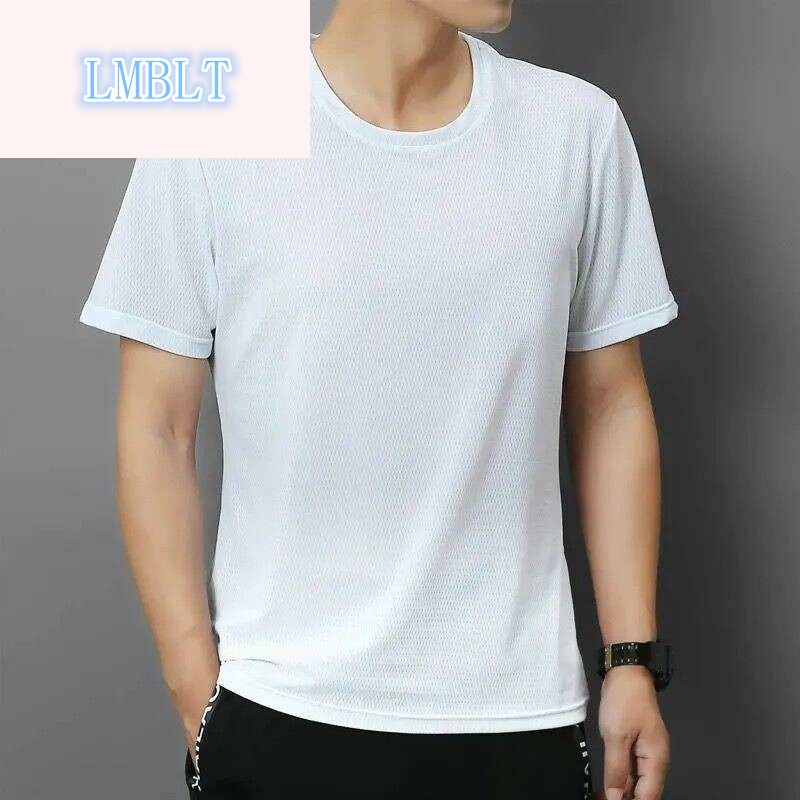 2022 Ice Wire Net Short Sleeve T - shirt for men summer new Han Edition Trend large size blouse for men's tops T - shirt