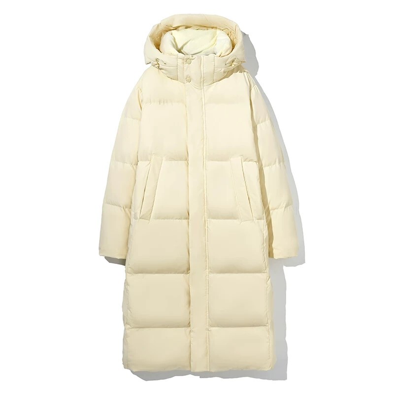 Korean Style Hooded down Cotton Coat for Women, Over-The-Knee Long Winter New Style Warm Padded Jacket, Thick Cotton Coat, Loose Outerwear Korean Style Hooded down Cotton Coat for Women, Over-The-Knee Long Winter New Style Warm Padded Jacket, Thick Cotton Coat, Loose Outerwear