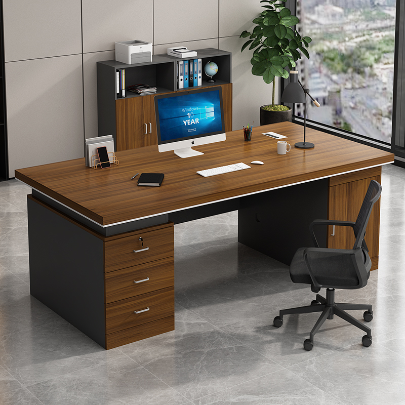 Staff Desk Computer Desk Simple Modern Boss Desk Manager Supervisor Desk and Chair Combination with Drawer Desk