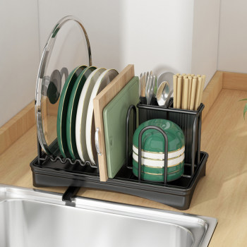 Kitchen drain bowl rack countertop put bowls and chopsticks household dishes storage rack double-layer drying rack bowls and chopsticks storage rack