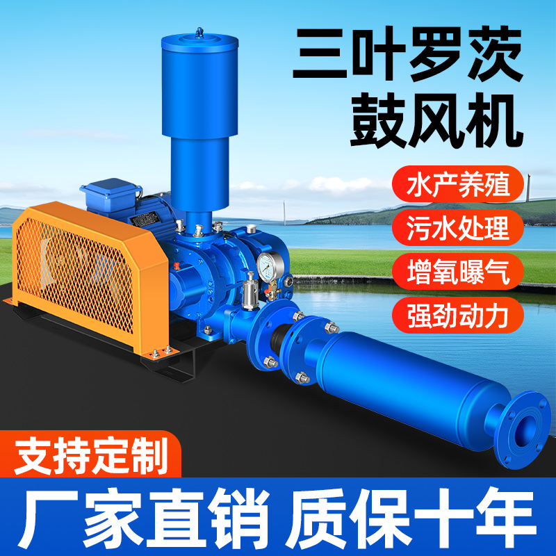 Three-Blade Roots Blower for Sewage Treatment, Aeration, Aquaculture, Oxygenation, Vacuum Positive and Negative Pressure Transfer, High-Pressure Blower