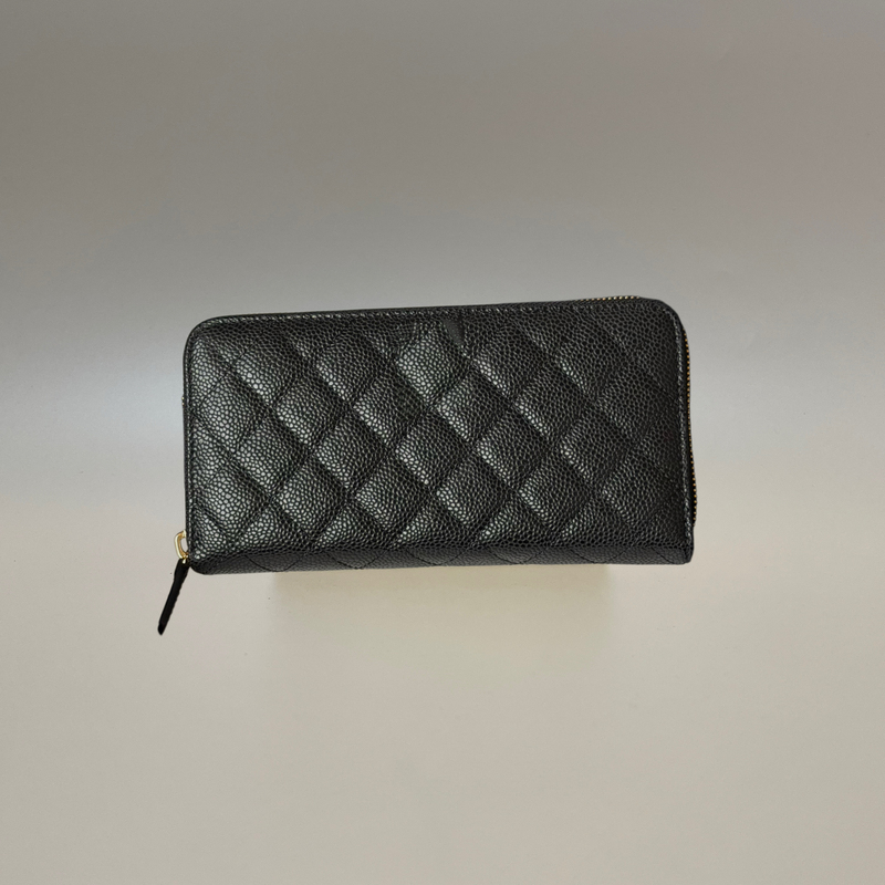 Classic Long Wallet, Quilted Sheepskin Wallet, Caviar Grain Cowhide Card Holder, Coin Purse, Large Capacity Wallet