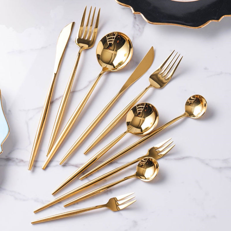 Fork high value Western dinner tableware steak knife and fork three pieces of household dessert spoon chopsticks stainless steel