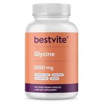 BESTVITE Glycine 1000mg (240 Vegetarian Capsules) - No St