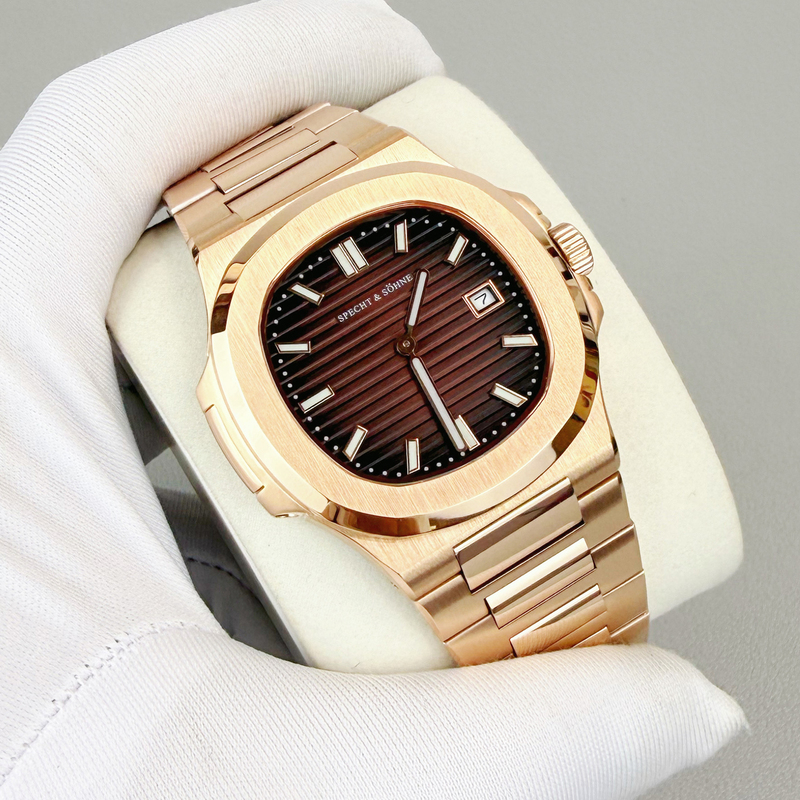 Specht&Sohne New Nautilus Watch Women's Quartz Watch Stainless Steel Luminous Waterproof Ultra-Thin Men's Watch 5711