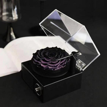 Audio eternal flower rose bluetooth music box gramophone home niche atmosphere gift for boys and girls