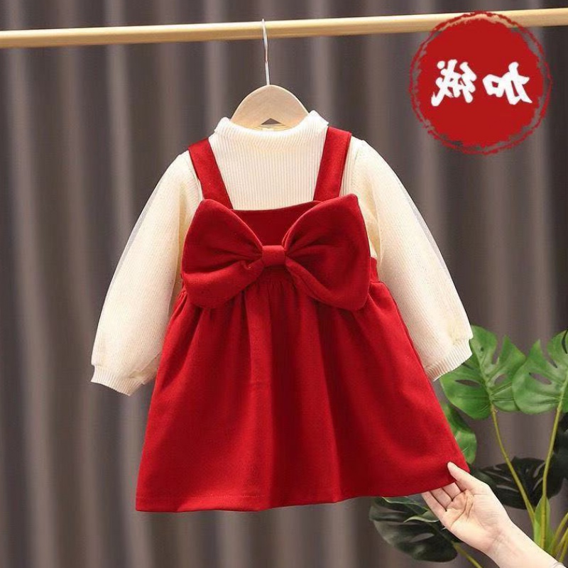 Children's baby bag suit dress 20 winter models velvet thickened girls vest dress Little girl Western style princess dress dress