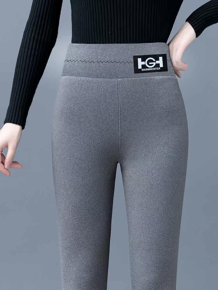 Lamb velvet leggings women's winter outerwear look thin stretch belly shark pants Barbie large size plus velvet thick skinny pants