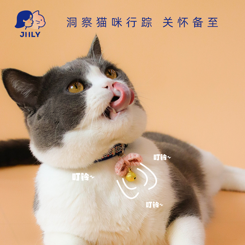 jhly pet cat dog collar with bell jewelry anti-lost cat cat necklace comfortable cat kitten dog collar