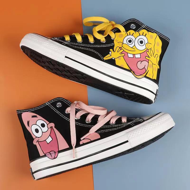 2026 New Autumn Casual Children's Canvas Shoes High-Top Girls' Genuine Student Cloth Shoes Boys' Shoes Casual Anime