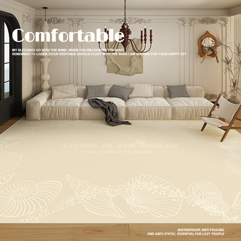 Shell Free From Matting Carpets Living Room High-end Silent Cream Wind Bedroom Bedside Blanket Sofa Tea Table Mat can scrub-Taobao