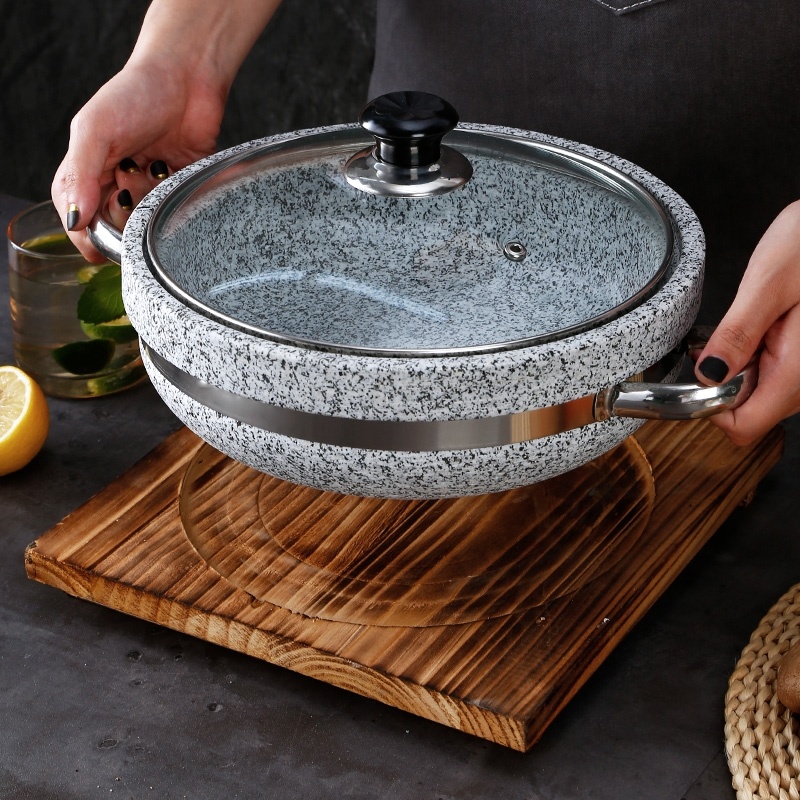 Stone pot tableware natural net red non-stick tofu special pot stone pot fish barbecue bibimbap Korean-style claypot rice pot household