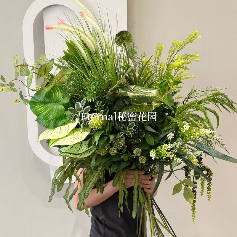 Jinhua Jindong Secret Flower House Crafts Co., Ltd. Green Artificial Plants Forest-Style Artificial Flowers Green Flowers Korea