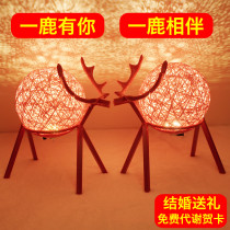 Wedding table lamp Changming light a pair of bride accompanied wedding gift red festive bedroom newlyweds headboard long life light
