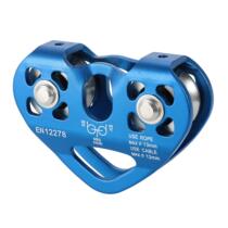 Outdoor rock climbing hoisting transportation mountaineering wheel heart-shaped double pulley steel cable zipper pulley cableway pulley set