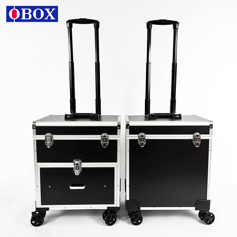 OBOX multifunctional makeup case with drawer professional with makeup artist storage tool box nail pattern embroidery pull box