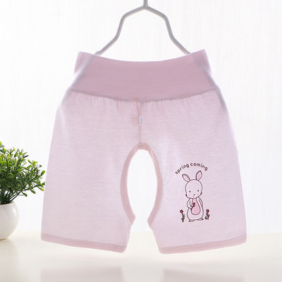 Baby Shorts Summer Thin baby High waist protective belly pants Children boy pure cotton open crotch 50% pants anti-cool sleeping pants