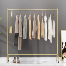 Mobile clothes rack floor drying hanger balcony bedroom home dormitory simple cool clothes pole with wheels