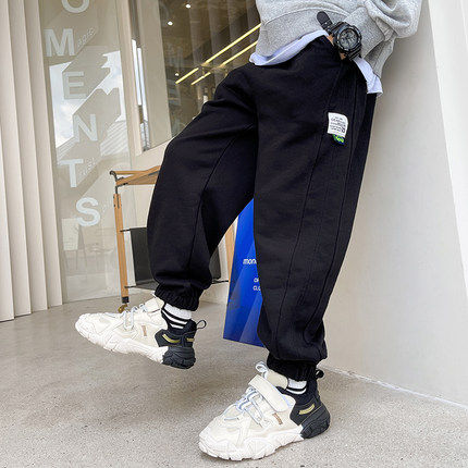 Discount Clearance Children's Clothes Boys' Pants Autumn and Winter New Middle-aged and Big Children's Plush Thick Cotton Casual Sports Pants