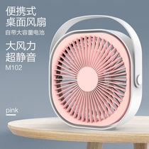 Fan Small Strong Wind Desktop Usb Rechargeable Portable Student Dormitory Office Ultra Silent Mini Countertops