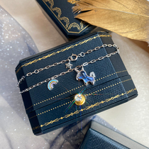 Rainbow Unicorn Bracelet Female Sterling Silver ins Small Design 2021 New Simple Premium Birthday Gift