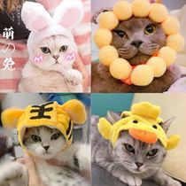 Cat birthday dress up Pet rabbit headdress Hat Open ears French dog dog dog photo props Small dog